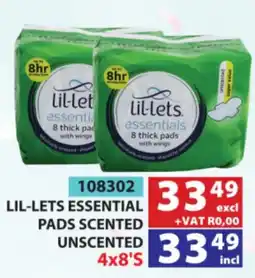 Arrow Cash And Carry LIL-LETS ESSENTIAL PADS SCENTED UNSCENTED offer