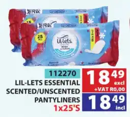 Arrow Cash And Carry LIL-LETS ESSENTIAL SCENTED/UNSCENTED PANTYLINERS offer