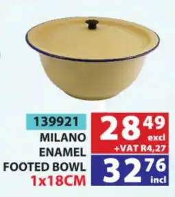 Arrow Cash And Carry Milano Enamel Footed Bowl offer