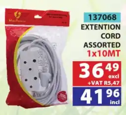 Arrow Cash And Carry MaxPower EXTENTION CORD Assorted offer