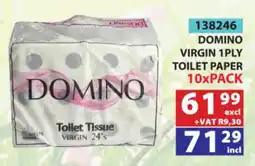 Arrow Cash And Carry DOMINO VIRGIN 1PLY TOILET PAPER offer