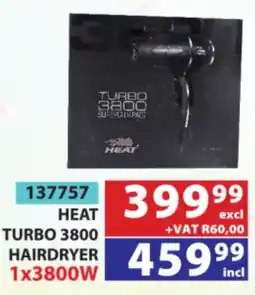 Arrow Cash And Carry HEAT TURBO 3800 HAIRDRYER offer