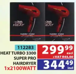 Arrow Cash And Carry HEAT TURBO 3300 SUPER PRO HAIRDRYER offer