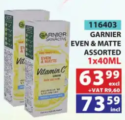 Arrow Cash And Carry Garnier SkinActive Even & Matte Assorted offer