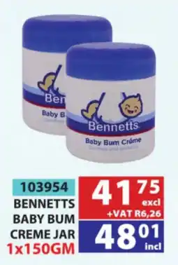 Arrow Cash And Carry Bennetts Baby Bum Creme Jar offer
