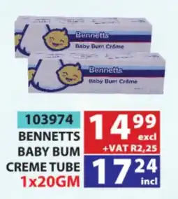 Arrow Cash And Carry Bennetts Baby Bum Creme Tube offer
