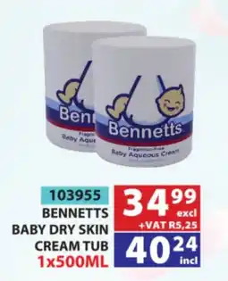 Arrow Cash And Carry Bennetts Baby Dry Skin Cream Tub offer