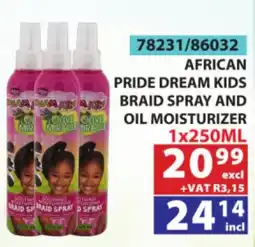 Arrow Cash And Carry African Pride Dream Kids Braid Spray and Oil Moisturizer offer