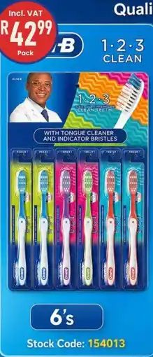 Africa Cash and Carry Oral-B 1·2·3 Clean Toothbrushes offer