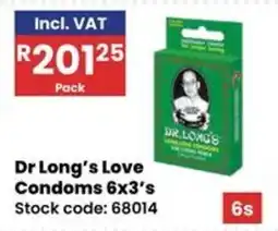 Africa Cash and Carry Dr Long's Love Condoms 6x3's offer