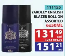 Arrow Cash And Carry Yardley English Blazer Roll On Assorted offer