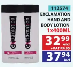 Arrow Cash And Carry Exclamation Hand and Body Lotion offer