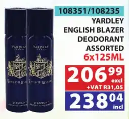 Arrow Cash And Carry Yardley English Blazer Deodorant Assorted offer