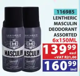 Arrow Cash And Carry Lentheric Masculin Deodorant Assorted offer