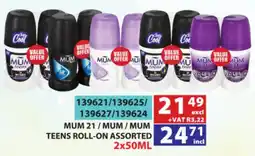 Arrow Cash And Carry Mum 21/mum/mum teens roll-on assorted offer