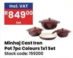 Africa Cash and Carry Minhaj Cast Iron Pot 7pc Colours offer