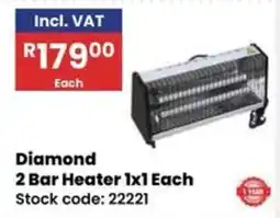 Africa Cash and Carry Diamond 2 Bar Heater offer