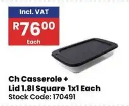 Africa Cash and Carry Ch Casserole + Lid 1.81 Square offer