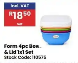 Africa Cash and Carry Form 4pc Bowl & Lid 1x1 Set offer