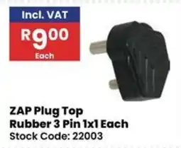 Africa Cash and Carry ZAP Plug Top Rubber 3 Pin offer