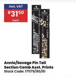 Africa Cash and Carry Annie/Savage Pin Tail Section Comb Asst. Prints offer