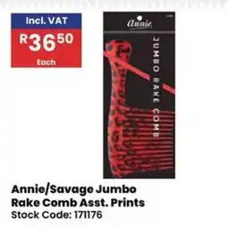 Africa Cash and Carry Annie/Savage Jumbo Rake Comb Asst. Prints offer