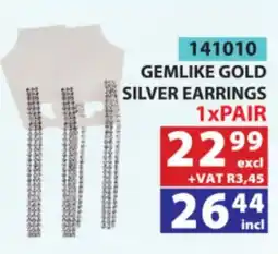 Arrow Cash And Carry GEMLIKE GOLD SILVER EARRINGS offer