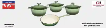 Africa Cash and Carry Continental Homeware Pot 7pc Cast Iron offer