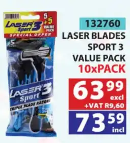 Arrow Cash And Carry Laser Sport 3 Triple Blade Razors offer