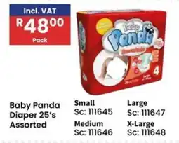 Africa Cash and Carry Baby Panda Diaper 25's Assorted offer