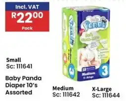 Africa Cash and Carry Baby Panda Diaper 10's Assorted offer