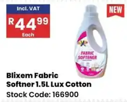 Africa Cash and Carry Blixem Fabric Softner 1.5L Lux Cotton offer