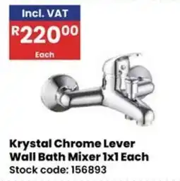 Africa Cash and Carry Krystal Chrome Lever Wall Bath Mixer offer