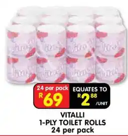 Shoprite VITALLI 1-PLY TOILET ROLLS offer