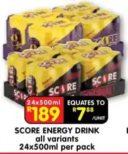 Shoprite SCORE ENERGY DRINK offer