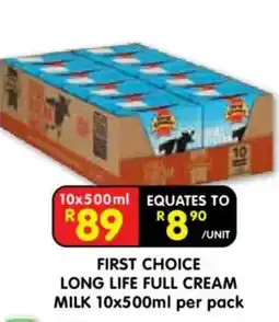 Shoprite FIRST CHOICE LONG LIFE FULL CREAM MILK offer
