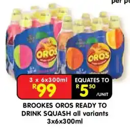 Shoprite BROOKES OROS READY TO DRINK SQUASH offer