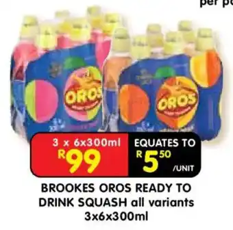 BROOKES OROS READY TO DRINK SQUASH