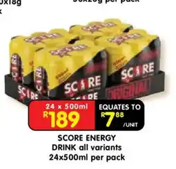 Shoprite SCORE ENERGY DRINK offer