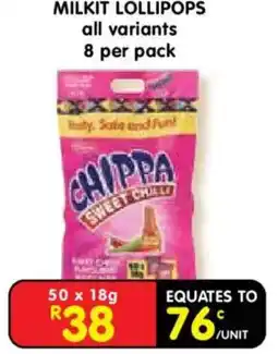 Shoprite Milkit Lollipops Chippa Sweet Chilli offer