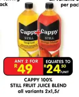 Shoprite Cappy 100% Still Fruit Juice Blend offer