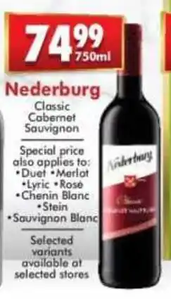 Prestons Nederburg Classic Cabernet Sauvignon offer