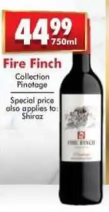 Prestons Fire Finch Collection Pinotage offer