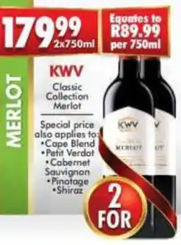 Prestons KWV Classic Collection Merlot offer