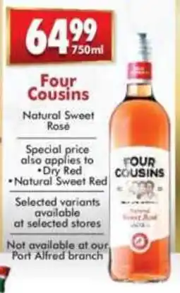 Prestons Four Cousins Natural Sweet Rose offer