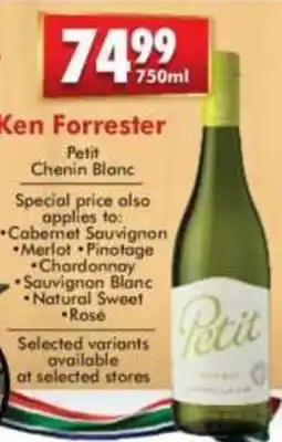 Prestons Ken Forrester Petit Chenin Blanc offer