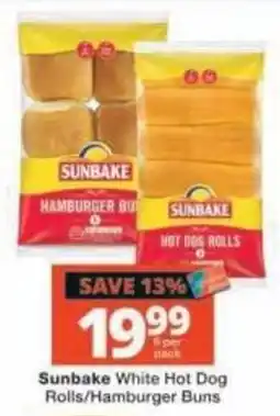 Checkers Sunbake White Hot Dog Rolls/Hamburger Buns offer
