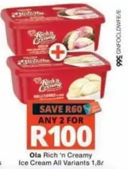 Checkers Ola Rich 'n Creamy Ice Cream offer