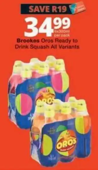 Brookes Oros Ready to Drink Squash All Variants