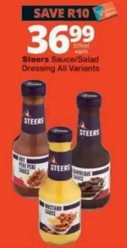 Checkers Steers Sauce/Salad Dressing All Variants offer